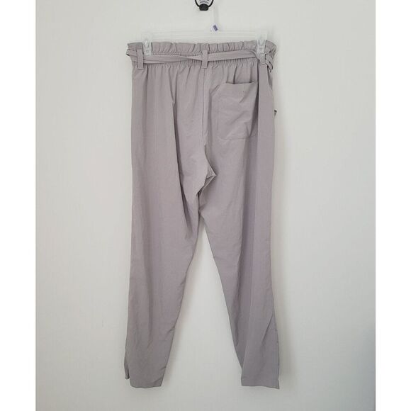 Athleta Skyline II Paper Bag Waist Pants in Light Grey Size 14 Tall - Picture 11 of 12